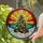 Christmas Tree Stained Glass Art with Jeweled Ornaments, Snowdrift & Sunburst - Holiday Gift Stained Glass Suncatcher - 2