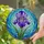 Stained Glass Iris Flower Mosaic - Tiffany Style Water Patterns & Celestial Jewel Tone Decor Stained Glass Suncatcher - 2