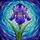 Stained Glass Iris Flower Mosaic - Tiffany Style Water Patterns & Celestial Jewel Tone Decor Stained Glass Suncatcher - 5