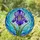 Stained Glass Iris Flower Mosaic - Tiffany Style Water Patterns & Celestial Jewel Tone Decor Stained Glass Suncatcher - 1