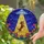 Dachshund Dog UFO Flying Saucer Stained Glass Starry Night Daisy Wreath Art Decor Stained Glass Suncatcher - 2