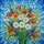 Stained Glass Spring Flower Bouquet Daisy Tulip Hyacinth Mosaic Blue Sky Tiffany Art Stained Glass Suncatcher - 6