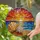 Detailed Scallop Seashells Sandy Beach Ocean Waves - Tiffany Stained Glass Sunset Art Stained Glass Suncatcher - 2