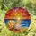 Detailed Scallop Seashells Sandy Beach Ocean Waves - Tiffany Stained Glass Sunset Art Stained Glass Suncatcher - 1