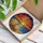 Detailed Scallop Seashells Sandy Beach Ocean Waves - Tiffany Stained Glass Sunset Art Stained Glass Suncatcher - 3