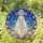 Cat Alien Abduction Flying Saucer Stained Glass Art - Cosmic Floral Night Sky Decor Stained Glass Suncatcher - 1
