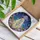 Cat Alien Abduction Flying Saucer Stained Glass Art - Cosmic Floral Night Sky Decor Stained Glass Suncatcher - 3