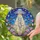 Cat Alien Abduction Flying Saucer Stained Glass Art - Cosmic Floral Night Sky Decor Stained Glass Suncatcher - 2