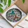 Two Hummingbirds Tiffany Stained Glass Art, Fuchsia Flowers, Rippled Background Stained Glass Suncatcher - 3