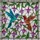 Two Hummingbirds Tiffany Stained Glass Art, Fuchsia Flowers, Rippled Background Stained Glass Suncatcher - 5