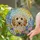 Fluffy Goldendoodle Stained Glass Flowers Sun & Sky - Tiffany Jewel Tone Dog Art Stained Glass Suncatcher - 2