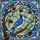 Blue Jay Stained Glass Tiffany Branch Art - Blue Leaves, Red Berries, Geometric Mosaic Stained Glass Suncatcher - 5