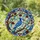 Blue Jay Stained Glass Tiffany Branch Art - Blue Leaves, Red Berries, Geometric Mosaic Stained Glass Suncatcher - 1
