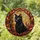 Black Cat Stained Glass Tiffany Autumn Leaves Mosaic Art - Radiant Sun Fall Decor Stained Glass Suncatcher - 1