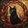 Black Cat Stained Glass Tiffany Autumn Leaves Mosaic Art - Radiant Sun Fall Decor Stained Glass Suncatcher - 5