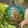 Majestic Barn Owl Stained Glass Tiffany Style Art - Intricate Nature Wildlife Bird Gift Stained Glass Suncatcher - 2