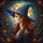 Elegant Witch Stained Glass Art - Full Moon Forest Night Decor for Mystical Home & Halloween Stained Glass Suncatcher - 5