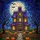 Stained Glass Haunted Victorian House - Halloween Moon Bats Spooky Fall Decor Gift Stained Glass Suncatcher - 5