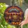 Halloween Shop Black Cat with Pumpkins & Nocturnal Sky - Tiffany Style Autumn Decor Stained Glass Suncatcher - 2