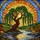 Ancient Weeping Willow Tree Stained Glass Sunburst Sky - Tiffany Style Window Decor Stained Glass Suncatcher - 5