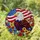 Bald Eagle American Flag Wildflower Stained Glass - Patriotic USA Freedom Day Gift for Veterans Stained Glass Suncatcher - 1