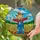 Cheerful Scarecrow Wheat Field Sun Stained Glass Window Art - Blue Sky Farmhouse Decor Stained Glass Suncatcher - 2