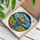 Cheerful Scarecrow Wheat Field Sun Stained Glass Window Art - Blue Sky Farmhouse Decor Stained Glass Suncatcher - 3