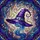 Dark Purple Witch's Hat Stained Glass Art - Swirling Energy Tiffany Style Mosaic Stained Glass Suncatcher - 5