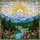 Tiffany Stained Glass Snow Mountain Sun River Wildflower Scene Bright Colors Stained Glass Suncatcher - 5
