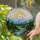 Tiffany Stained Glass Snow Mountain Sun River Wildflower Scene Bright Colors Stained Glass Suncatcher - 2