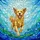 Golden Retriever Water Splash Stained Glass Mosaic - Tiffany Bubbles Jewel Tones Stained Glass Suncatcher - 5