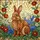 Stained Glass Fluffy Rabbit Wildflowers Mosaic - Glowing Tiffany Style Home Decor Art Stained Glass Suncatcher - 5
