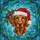 Vizsla Dog Santa Hat Stained Glass Art Red Berries Green Leaves - Christmas Dog Lover Gift Stained Glass Suncatcher - 5