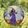Smiling Witch Jack-o'-Lantern Full Moon Autumn Trees - Halloween Enchantment Decor Gift Stained Glass Suncatcher - 1