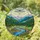 Dragonfly River Mountain Tiffany Style - Wildflower Evergreen Forest Nature Decor Gift Stained Glass Suncatcher - 1