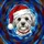 White Fluffy Dog Santa Hat Stained Glass Tiffany Mosaic Christmas Holiday Decor Stained Glass Suncatcher - 5