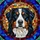 Bernese Mountain Dog Stained Glass Mosaic - Tiffany Style Jewel Tone Expressive Eyes Art Stained Glass Suncatcher - 5