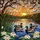 Three Ducks Swimming Stained Glass Water Lilies Sunset Hills Window Art Decor Gift Stained Glass Suncatcher - 5