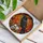 Black Raven Skull Autumn Leaves Mosaic - Red Eye Tiffany Style Intricate Layered Foliage Art Stained Glass Suncatcher - 3