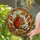 Reddish-Brown Squirrel Acorns Translucent Stained Glass Art, Autumn Leaves & Mosaic Frame Stained Glass Suncatcher - 2