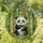 Cute Baby Panda Bamboo Forest Jewel Tone Stained Glass Look - Intricate Nature Art Stained Glass Suncatcher - 1