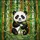Cute Baby Panda Bamboo Forest Jewel Tone Stained Glass Look - Intricate Nature Art Stained Glass Suncatcher - 5