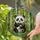 Cute Baby Panda Bamboo Forest Jewel Tone Stained Glass Look - Intricate Nature Art Stained Glass Suncatcher - 2