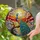 Majestic Peacock Stained Glass Art, Cherry Blossoms Sunset Tiffany Window Suncatcher Stained Glass Suncatcher - 2