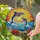 Two Dolphins Leaping Ocean Waves Radiant Sun Colorful Coral Reef Tiffany Style Stained Glass Stained Glass Suncatcher - 2