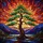Evergreen Tree Mountain Sunset Stained Glass - Glowing Tiffany Nature Decor Gift Stained Glass Suncatcher - 5