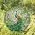 Stained Glass Peacock Lotus Flowers Art - Tiffany Style Translucent Glass Design Stained Glass Suncatcher - 1