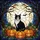 Tuxedo Cat Jack-o'-Lanterns Full Moon Bat Bare Trees Jewel Tone Halloween Fall Decor Stained Glass Suncatcher - 5