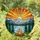 Campfire Compass Rose Mountain Lake Evergreen Trees Stained Glass Sunrise Scenic Art Stained Glass Suncatcher - 1