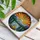 Campfire Compass Rose Mountain Lake Evergreen Trees Stained Glass Sunrise Scenic Art Stained Glass Suncatcher - 3